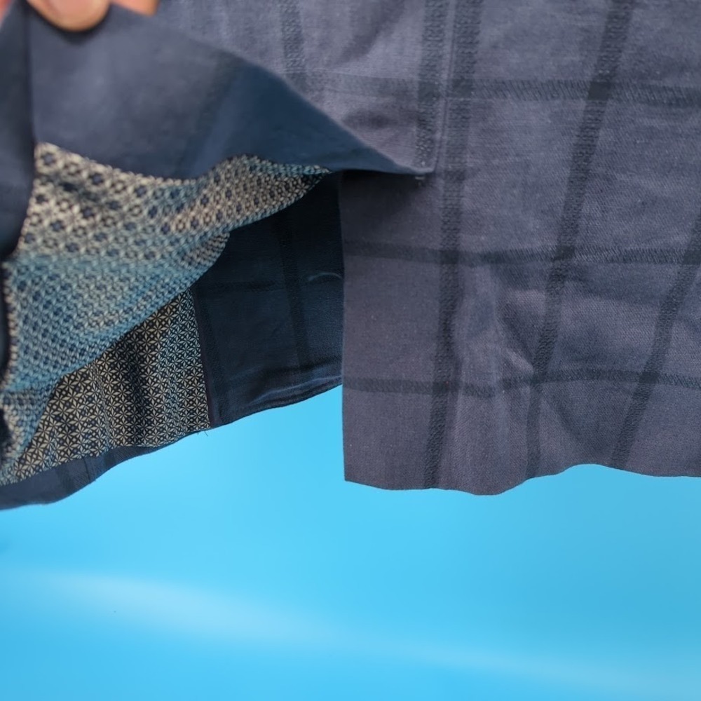 Johnston & Murphy Linen Blend Sport Coat Blazer Blue Windowpane Men's Medium - Picture 8 of 15